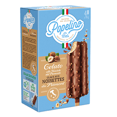 Popelino Alfagel Chocolat noisettes glace en bâtonnet