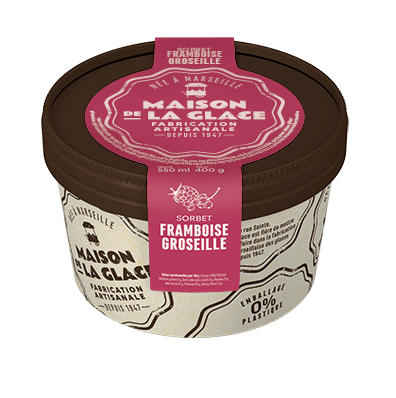Pot sorbet framboise groseille Maison de la Glace - Alfagel